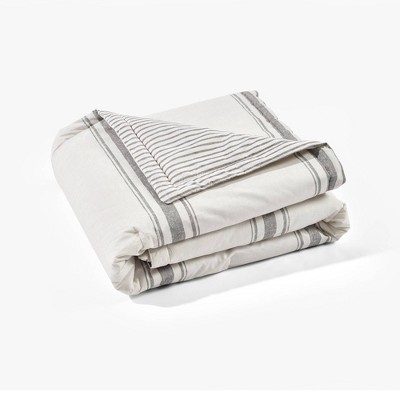 50"x60" Farmhouse Striped Throw Blanket Gray - Lush Décor