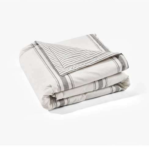 Grey and white striped blanket new arrivals