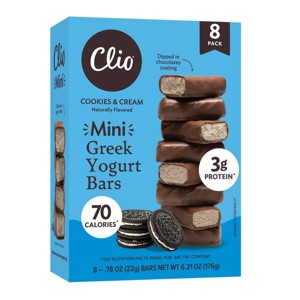 Clio Snacks Cookies & Cream Greek Yogurt Mini-Bars - 6.21oz/8ct - 1 of 1