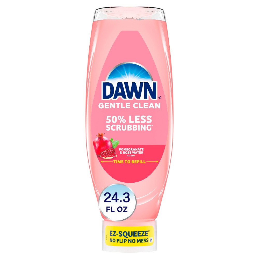 3 pack Dawn Pomegranate & Rose Water Gentle Clean EZ-Squeeze Dishwashing Liquid Dish Soap - 24.3 fl oz