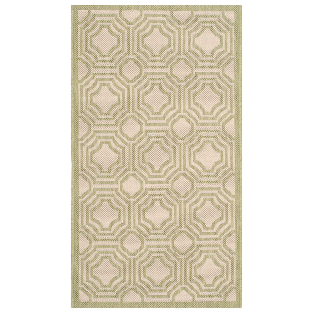 2'7inX5' Rectangle Hamina Outer Patio Rug Beige/Sweet Pea - Safavieh