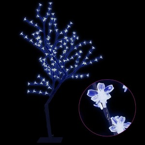 vidaXL Christmas Tree Decoration Artificial Tree with Cherry Blossom Lights - Blue 47.2" - 1 of 4