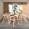 LeisureMod Dining Chair in Oak Wood Contemporary Accent Armchair with Open-Back Design Set of 4 Rivo Collection - 3 of 4