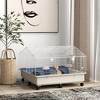 PawHut Small Animal Cage, Rolling Guinea Pig Cage with Water Bottle, Hay Feeder, Food Dish, Ramp, for Rabbits, Hedgehogs, 35" x 35" x 25", White - 2 of 4