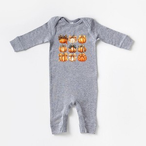 The Juniper Shop Coquette Fall Pumpkin Chart Baby Romper - 1 of 3