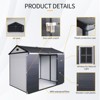 NicBex Resin Outdoor Storage Shed with Lockable Doors,2 Windows and Floor Base for Backyard Garden,Patio - 4 of 4