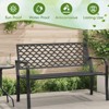 Huxxion 50" Outdoor Garden Bench, Iron Metal Frame Patio Bench with Backrest Armrests, Weatherproof Anti-Rust Outdoor Bench - 2 of 4