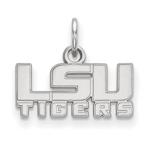 Black Bow Jewelry Sterling Silver Louisiana State Fighting Tigers NCAA Extra Small Pendant - 1 of 3