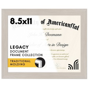 Americanflat 8.5x11 Diploma Frame with Shatter-Resistant Glass - Document Frame with Engineered Wood - Legacy Collection - Light Wood - 1 of 4