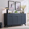 SinCiDo 60" Fluted Modern Buffet Sideboard Cabinet, 3 Drawers & 4 Doors, Coffee Bar Wine Bar Storage Cabinet for Dining Room, Living Room - 2 of 4