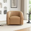 SEYNAR Modern Glam PU Leather 360 Degree Swivel Accent Armchair with Tufted Back - 2 of 4