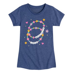 Girls' - Instant Message - Friendship Bracelet Fitted Short Sleeve Graphic T-Shirt - 1 of 4
