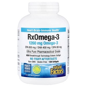 Natural Factors Rx Omega-3, 120 Softgels (630 mg per Softgel) - 1 of 3