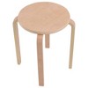 Tangkula 4 pcs 17" Round Stacking Stool Dining Chair Set Backless Wood Seats Natural - 3 of 4