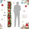 GAOMON 6ft Christmas Garland with Lights, Pre-Lit Artificial Pine Garland with Berries & Balls, Battery Operated Christmas Decor - 4 of 4