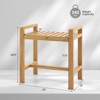 Costway Teak Wood Shower Bench Solid Wood Stool for Inside Shower Shaving Legs Natural - 3 of 4