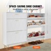 VEVOR Shoe Cabinet with 3 Flip Drawers, Shoe Storage Cabinet for Entryway, Free Standing Shoe Storage Organizer for Heels, Boots, Slippers, White - 3 of 4