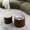 VYNXARIA Handcrafted MDF Nested Table Set - 2 Pieces in Walnut Color for Living Room - 4 of 4
