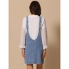 INSPIRE CHIC Women's Sleeveless Casual Denim Adjustable Strap V Neck Front Pockets Overall Mini Dress - 4 of 4