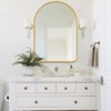 Lirago 36" x 24" Arched Hanging Bathroom Mirror with Gold Scratch-Resistant Aluminum Alloy Frame - 2 of 4