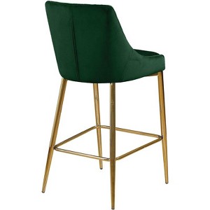 Meridian Furniture Karina 27.5"H Velvet Counter Stool in Green (Set of 2) - 1 of 4