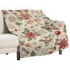 FIONECA Nostalgic Christmas Blanket with Poinsettia Holly and Ornament Pattern Light Cream Background 40x50 inches - 2 of 4