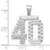 Black Bow Jewelry 14k White Gold, Varsity Collection, Large D/C Pendant, Number 40 - 2 of 3