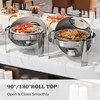 ROVSUN 6QT Roll Top Round Chafing Dish Buffet Set with Glass Window for Wedding Party Banquet Event - 2 of 4