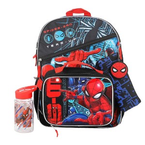 Spider-Man Kids' 15.5L 5pc Backpack Set with Lights - Black - 1 of 4
