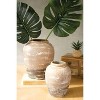 Ceramic Two-Toned Urns, 12" Tall, White-Washed Finish, Decorative Tan Ceramic (Set of Two) by Kalalou - 2 of 3