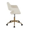 TiramisuBest Contemporary Cream Faux Leather Task Chair with Adjustable Height, Swivel, Cushioned Seats, Gold Base - 2 of 4