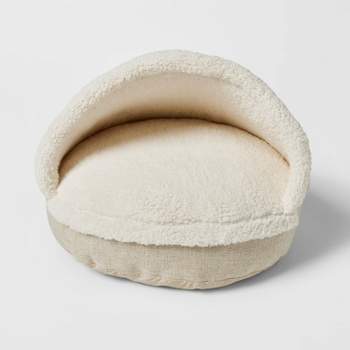 Cuddler or Cave Enclosed Cat and Dog Bed - Boots & Barkley™ - Cream - S