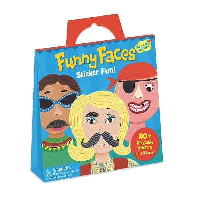 MindWare Funny Faces Reusable Sticker Tote - Stickers - 84 Pieces