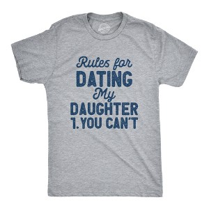 Mens Rules For Dating My Daughter T Shirt Funny Sarcastic Father Joke Rule List Tee For Guys - Crazy Dog Men's T Shirt - 1 of 4