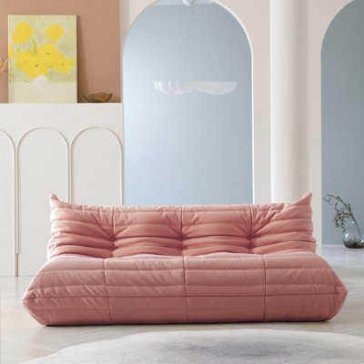WJShome Lazy Floor Sofa Couch, Teddy Velvet Mohair Fireside Corner Bean Bag Chairs for Adults,Pink