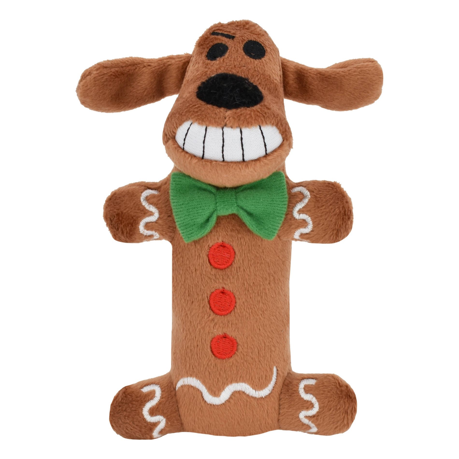 Multipet Gingerbread Loofa Dog Interactive Plush Toy