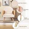 Dining Chairs Foam Upholstered Back Rest Seat Rattan Armrest Accent Rattan Chair With Metal Legs Mid Century Armchair For Restaurants Living Rooms - 4 of 4