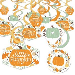 Big Dot of Happiness Little Pumpkin - Fall Birthday Party or Baby Shower Hanging Decor - Party Decoration Swirls - Set of 40 - 1 of 4