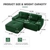GDFStudio Renee 82" Modern Corduroy Upholstered 2-Seater Sectional Sofa, No Ottoman Included, - 3 of 4