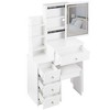 CAVINAS Vanity Desk with Mirror Compact Makeup Table with Stool, Multi-Layer Storage - 4 of 4
