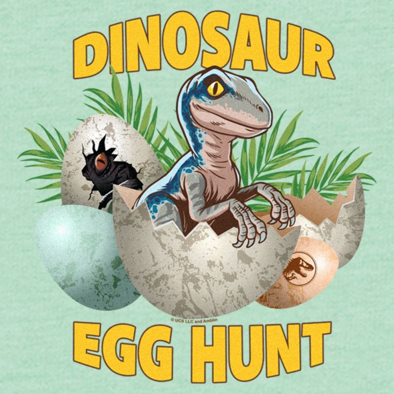 Girl's Jurassic World Easter Velociraptor Dinosaur Egg Hunt T-Shirt, 2 of 5