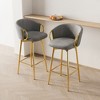 Lyngins Set of 2 Counter Height Bar Stools, Modern 360° Swivel Bar Stools with Metal Legs &  Anti-Slip Pads, Velvet Bar Chair/Dining Chair - 4 of 4