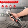 Hydraulic Flaring Tool Kit, 45°Double Brake Line Flaring Tool for 3/16"-1/2", 33PCS Flaring Dies with Tubing Cutter & Deburrer for Copper Line - 3 of 4