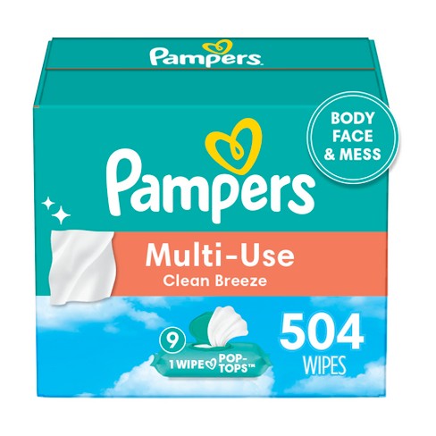 Pampers Multi-use Clean Breeze Baby Wipes - 504ct : Target