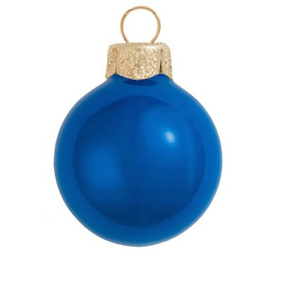 Northlight 4ct Pearl Glass Ball Christmas Ornament Set 4.75" - Cobalt Blue