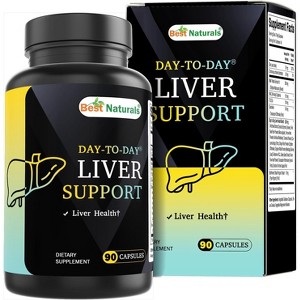 Best Naturals Day to Day Liver Support - 90 Veg Capsules - Made in The USA - Non-GMO & Gluten Free - 1 of 4