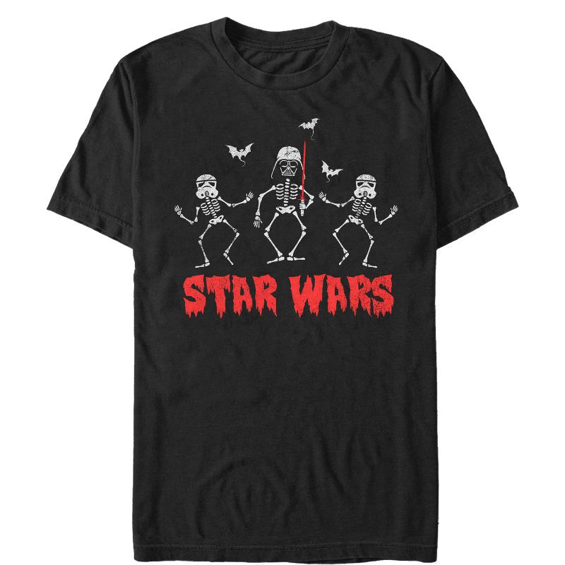 Men's Star Wars Halloween Vader Skeletons T-Shirt, 1 of 6