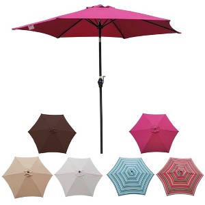 CAVINAS 9 FT Windproof Beach Umbrella, Deck Umbrella, Waterproof Outdoor Shade for Poolside, Terrace, Garden, without Base - 1 of 4