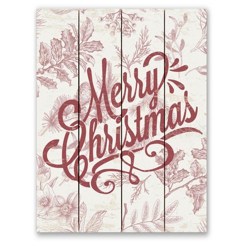 Creative Products Merry Christmas Botanicals 11.75 x 15.75 Pallet Wood Wall Art - image 1 of 1