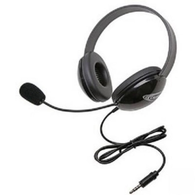 Califone Stereo Black Headphone???With To Go 3.5Mm Plug - Stereo - Mini-phone - Wired - 32 Ohm - 20 Hz - 20 kHz - Over-the-head - Binaural